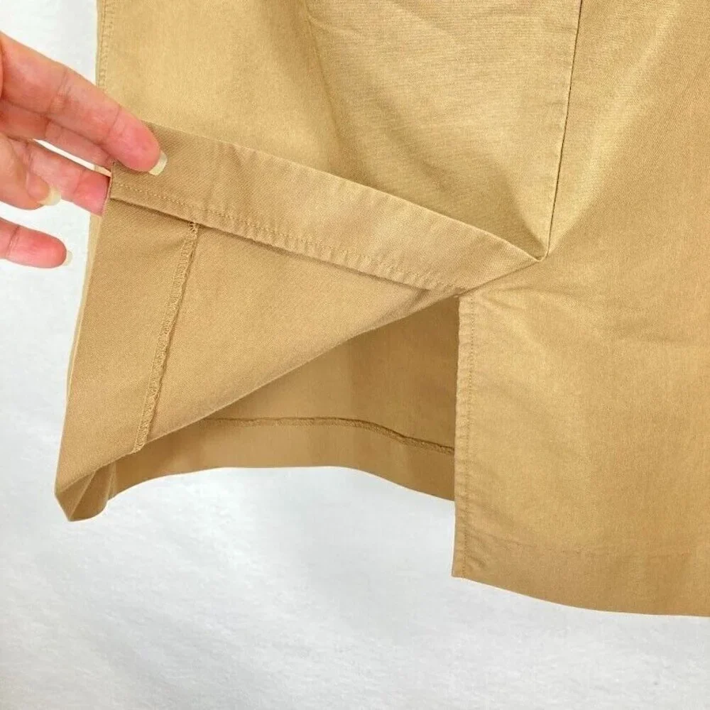 Gap Front Button Lightweight Skirt Cotton Minimalist Classic Prep Neutral 6